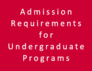 Admission Requirements for Undergraduate Programs